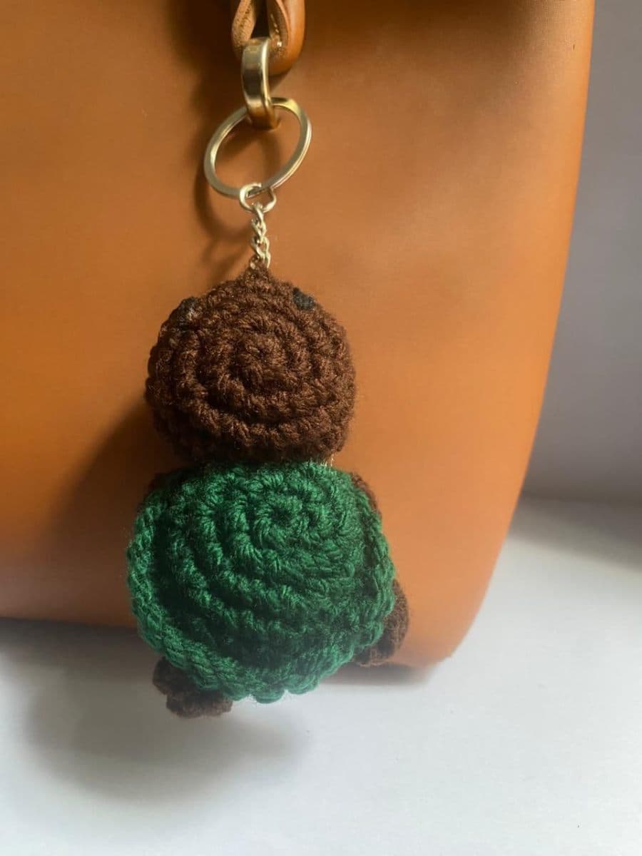 Crochet Turtle Keychain | Handmade Amigurumi Bag Charm |