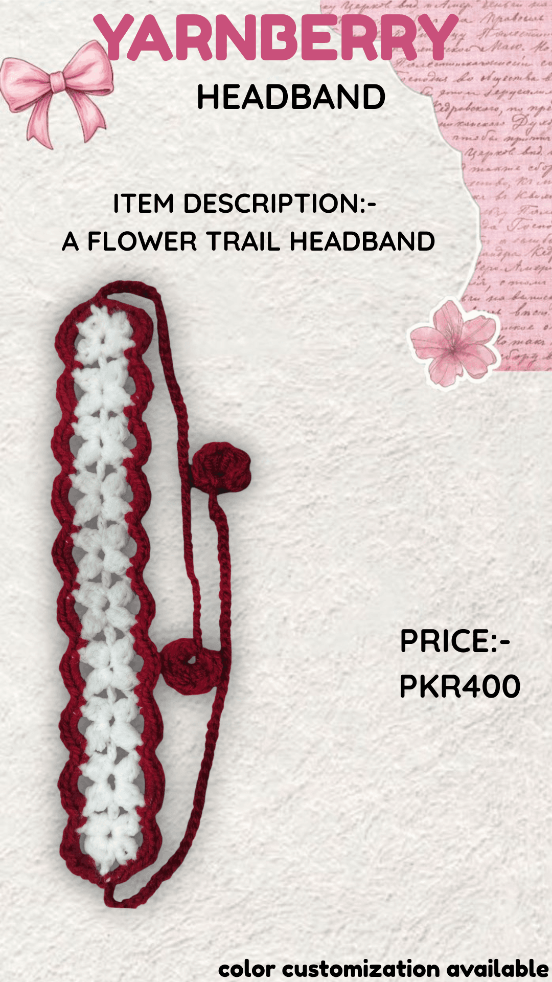 Floral flower headband .