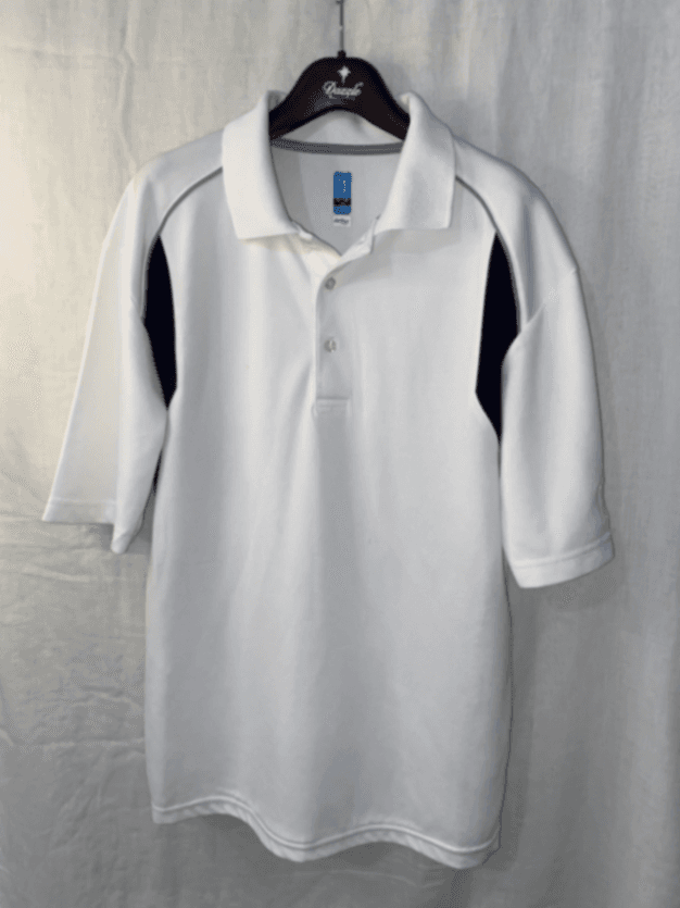 PGA TOUR Airflux Performance Polo Shirt – White & Navy