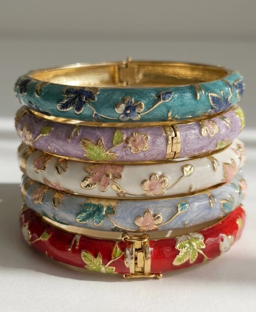 Floral Enamel Bangles