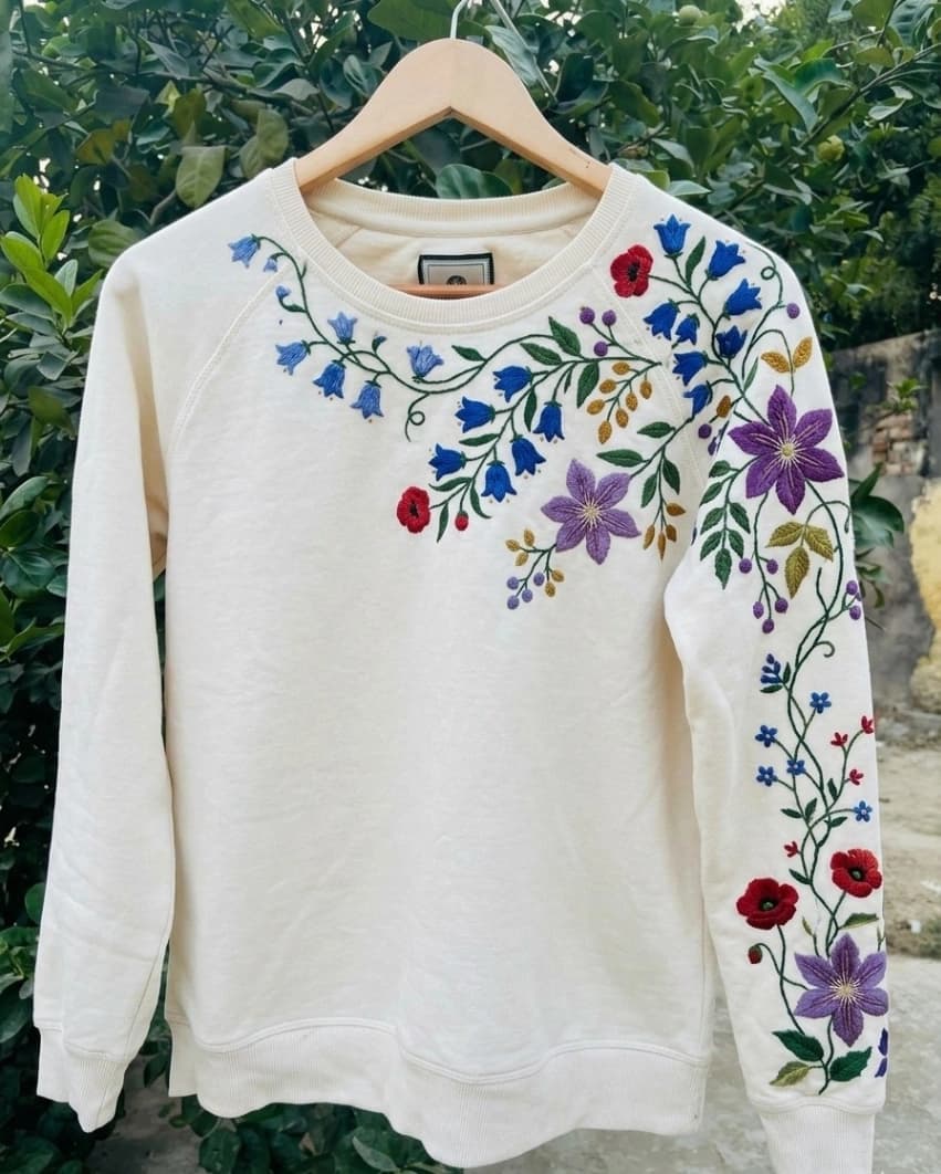 Floral Embroidered Sweatshirt