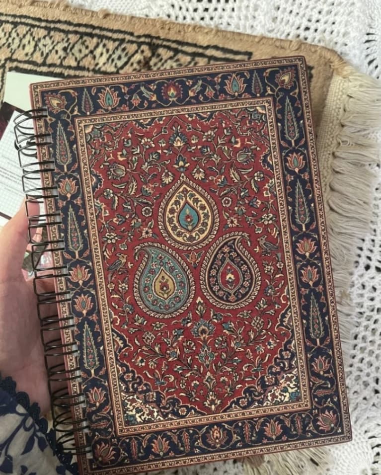 Persian Spiral Notebook | 300 Pages, Carpet Design Diary