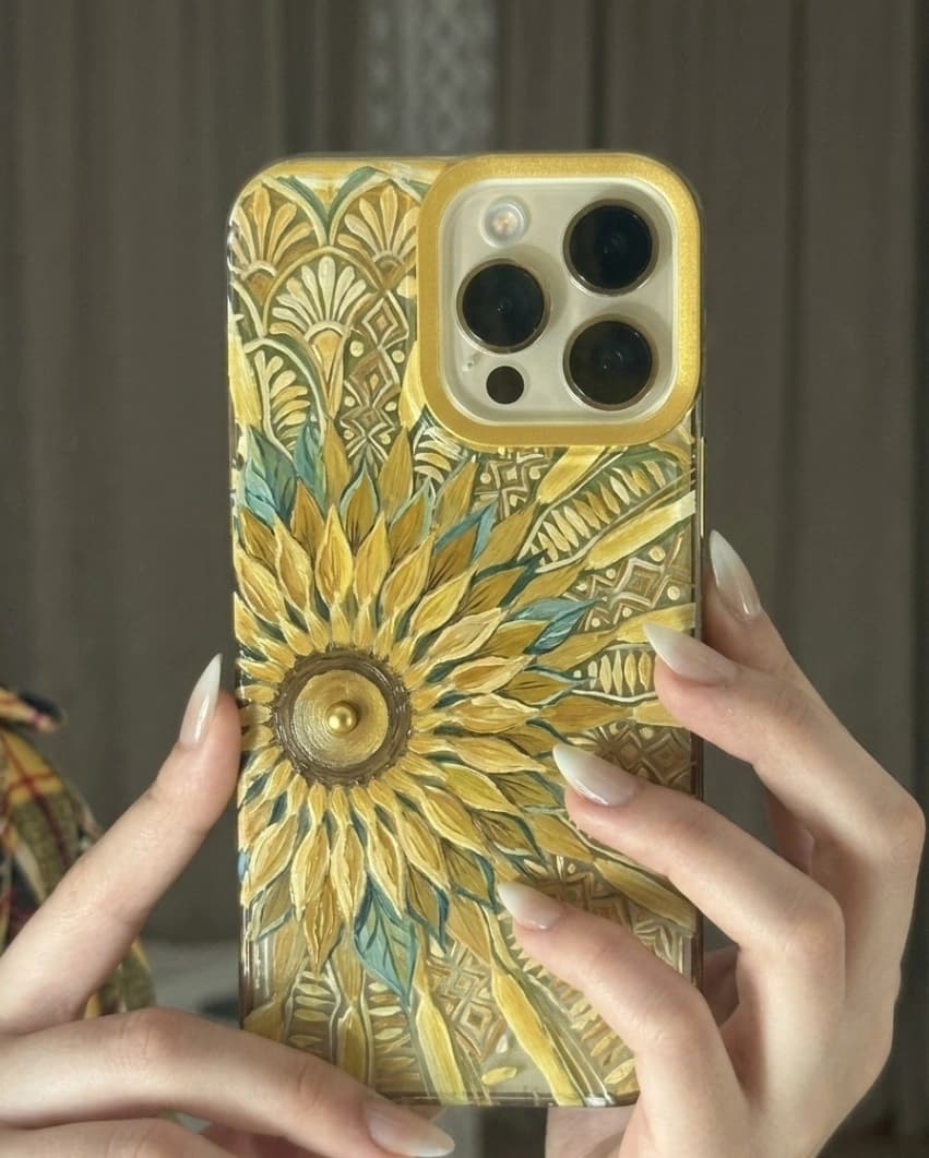 Hand Painted Mobile Cover | Sunflower Art, Any iPhone or Samsung