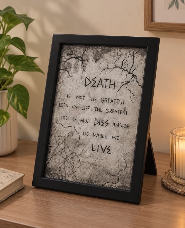 Framed Quote Art | Black & Grey Aesthetic Decor