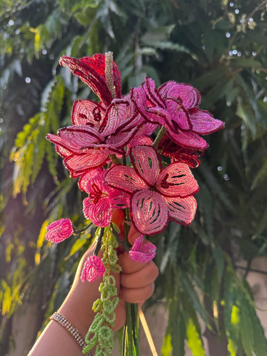 Beaded flower bouquet