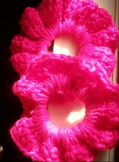 Handmade crochet scrunchies